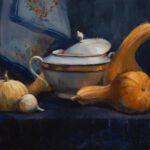 A still life with pumpkins