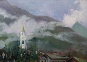 <span class="notranslate" translate="no">A cloudy day in Cortina d’Ampezzo, view from the Savoia Hotel.</span>