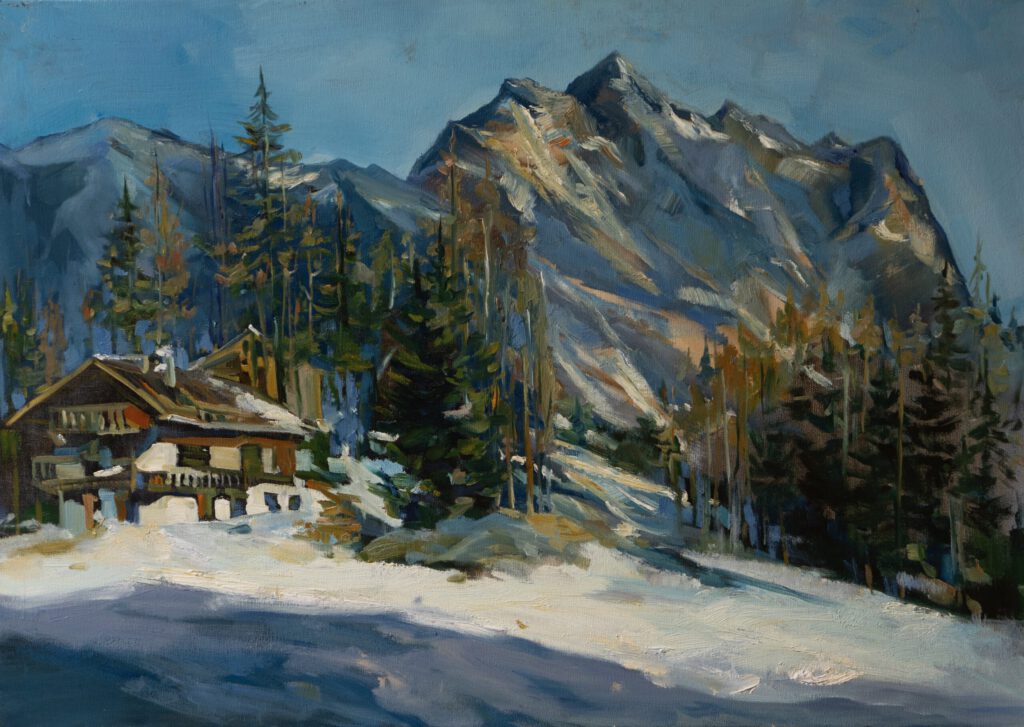 A Winter Landscape Painted From Life In Cortina Dampezzo